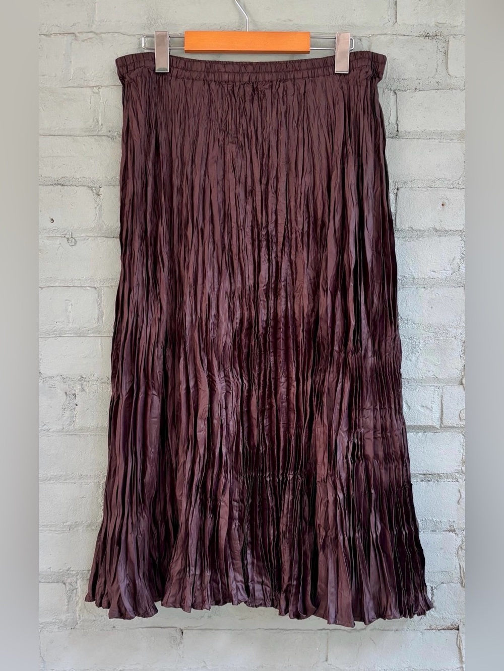 Vintage Brown Maxi Broomstick Skirt
